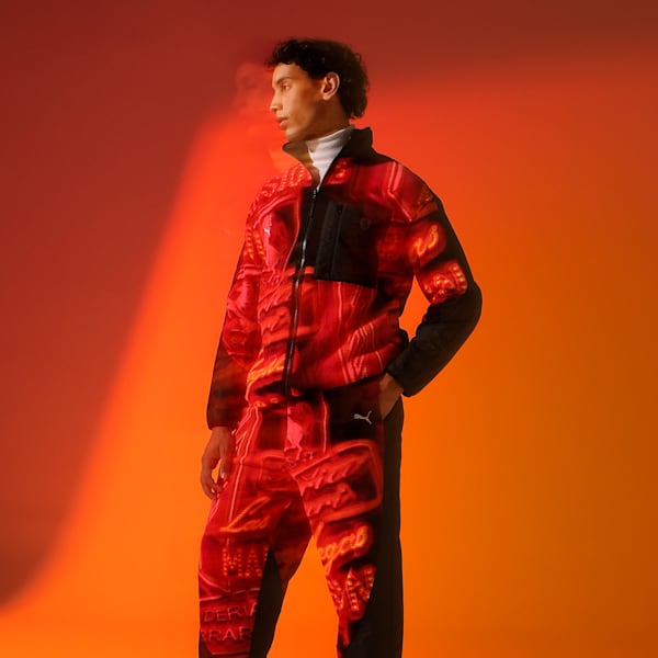 Scuderia Ferrari Race Neon Energy Fleece Men's Relaxed Fit Motorsport Jacket, PUMA Black, extralarge-IND
