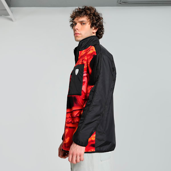 Scuderia Ferrari Race Neon Energy Fleece Men's Relaxed Fit Motorsport Jacket, PUMA Black, extralarge-IND