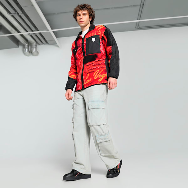 Scuderia Ferrari Race Neon Energy Fleece Men's Relaxed Fit Motorsport Jacket, PUMA Black, extralarge-IND