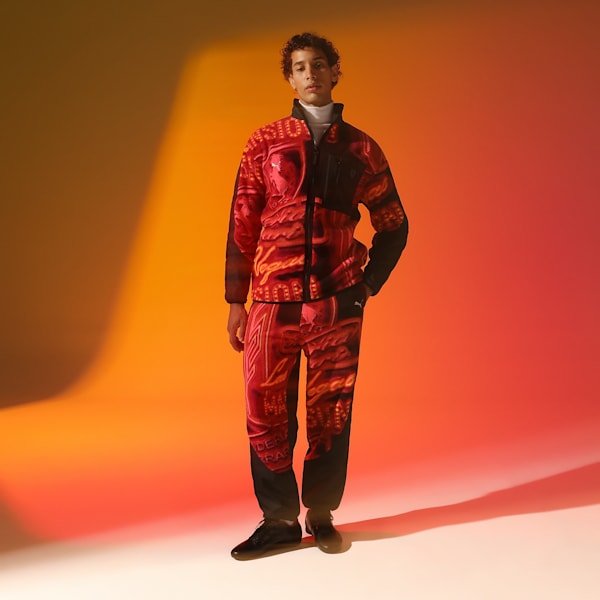 Scuderia Ferrari Race Neon Energy Men's Relaxed Fit Motorsport Fleece Pants, PUMA Black, extralarge-IND
