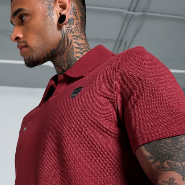 Scuderia Ferrari Style Men's Motorsport Polo, Intense Red, extralarge-IND