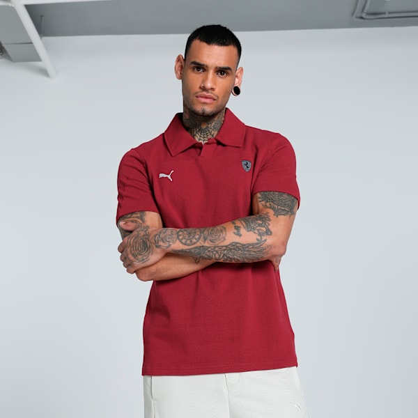 Scuderia Ferrari Style Men's Motorsport Polo, Intense Red, extralarge-IND