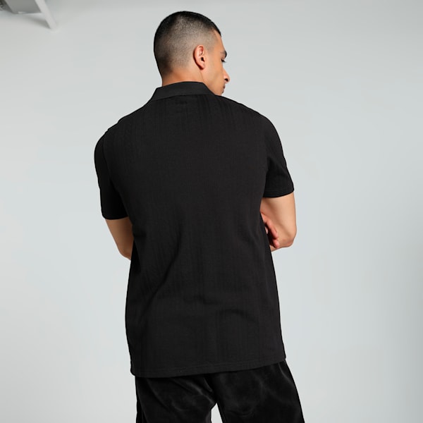 Scuderia Ferrari Style Men's Motorsport Jacquard Polo, PUMA Black, extralarge-IND