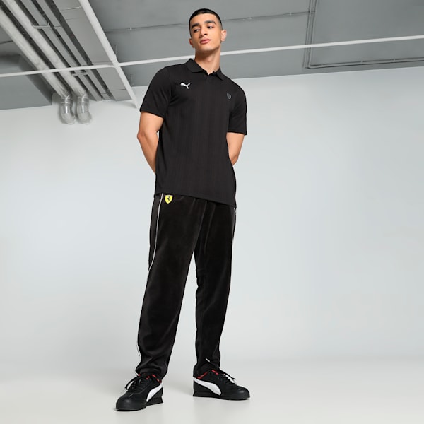 Scuderia Ferrari Style Men's Motorsport Jacquard Polo, PUMA Black, extralarge-IND
