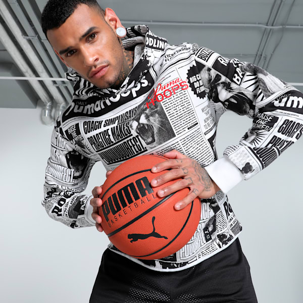 Media Day Men's Relaxed Fit Basketball Hoodie, PUMA Black-PUMA White, extralarge-IND
