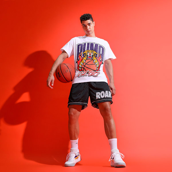 Media Day Classics Men's Relaxed Fit Basketball Shorts, PUMA Black, extralarge-IND
