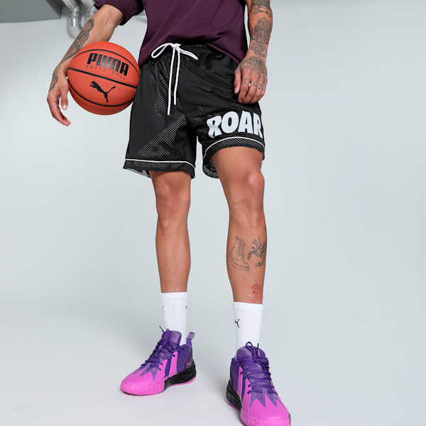 Media Day Classics Men's Relaxed Fit Basketball Shorts, PUMA Black, extralarge-IND