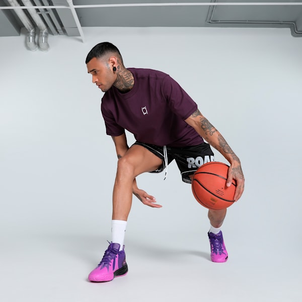 Media Day Classics Men's Relaxed Fit Basketball Shorts, PUMA Black, extralarge-IND