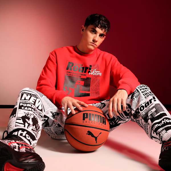 Media Day Basketball Men's Relaxed Fit Crew-Neck Sweatshirt, For All Time Red, extralarge-IND