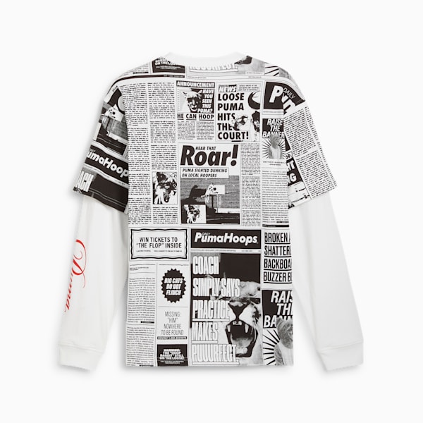 Media Day Long Sleeve Men's Basketball Tee, PUMA Black-PUMA White, extralarge