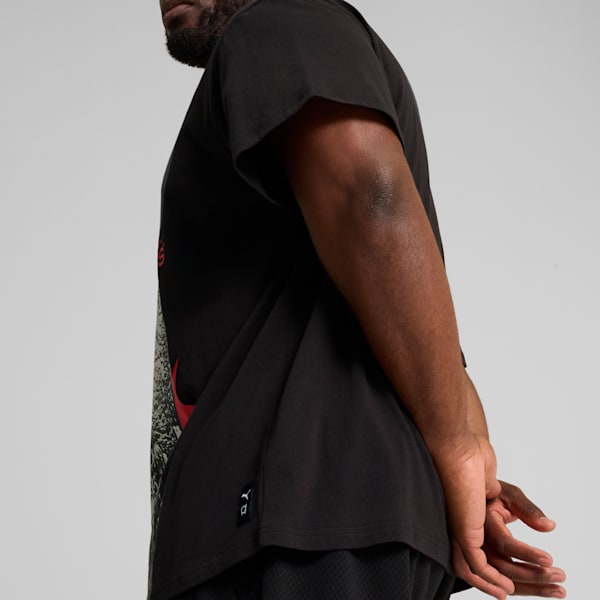 He Can Hoop Men's Basketball Tee, PUMA Black, extralarge