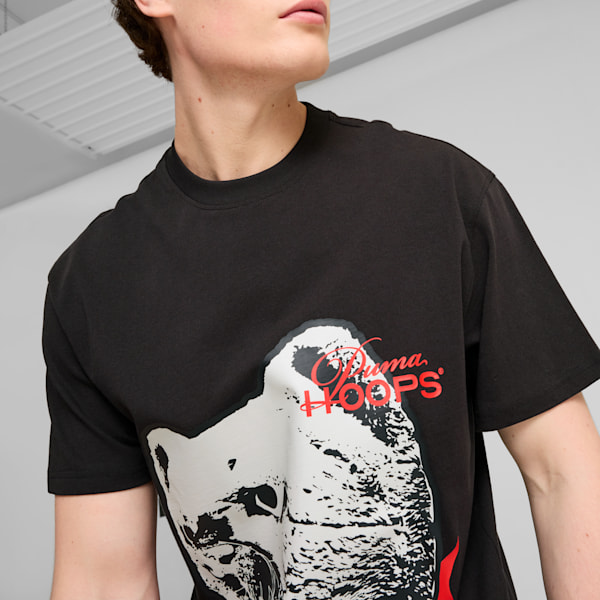 Playera de basquetbol Media Day He Can Hoop para hombre, PUMA Black, extralarge