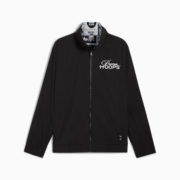 Media Day Men's Basketball Jacket, PUMA Black-AOP, extralarge
