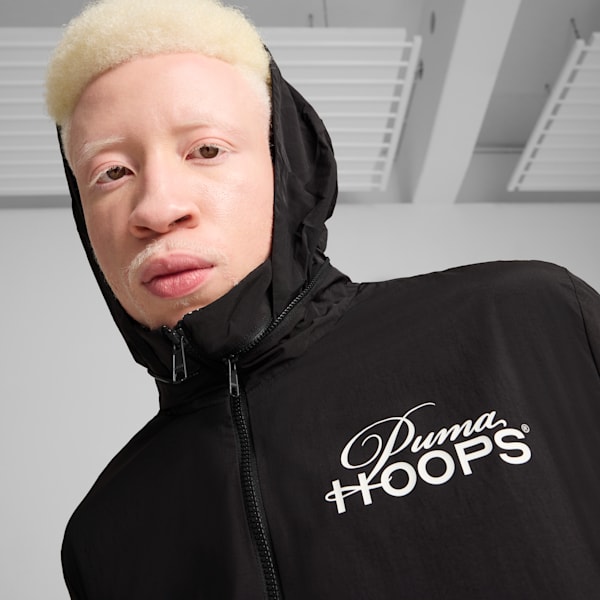 Media Day Men's Basketball Jacket, PUMA Black-AOP, extralarge