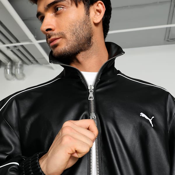 T7 Pleather Men's Track Jacket, PUMA Black, extralarge