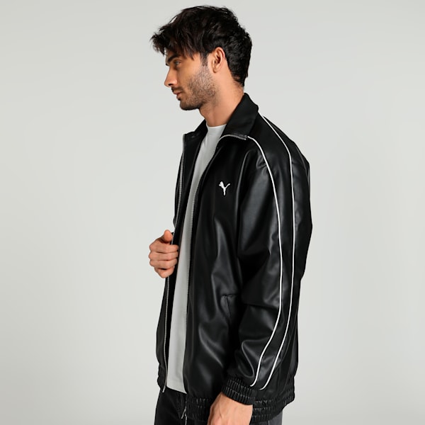 T7 Pleather Men's Track Jacket, PUMA Black, extralarge