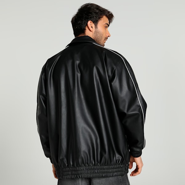 T7 Pleather Men's Track Jacket, PUMA Black, extralarge