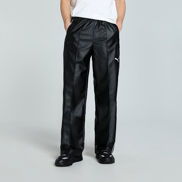T7 Pleather Oversized Track Pants, PUMA Black, extralarge-IND