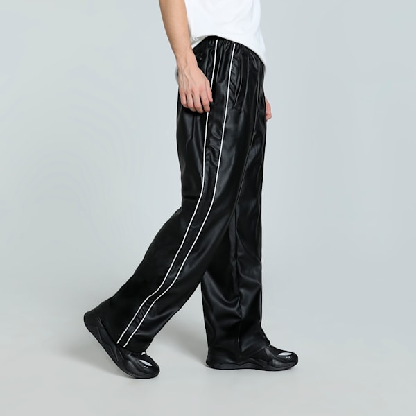 T7 Pleather Oversized Track Pants, PUMA Black, extralarge-IND
