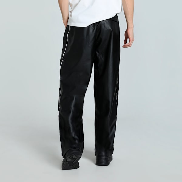 T7 Pleather Oversized Track Pants, PUMA Black, extralarge-IND