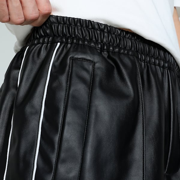 T7 Pleather Oversized Track Pants, PUMA Black, extralarge-IND