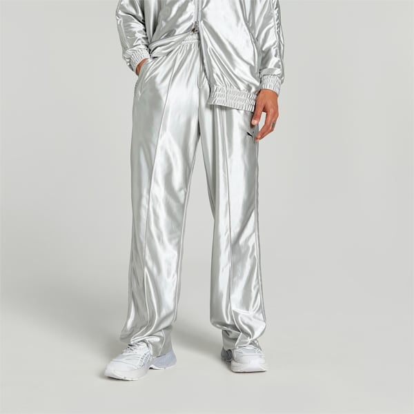 T7 Metallic Men's Track Pants, Cool Light Gray, extralarge