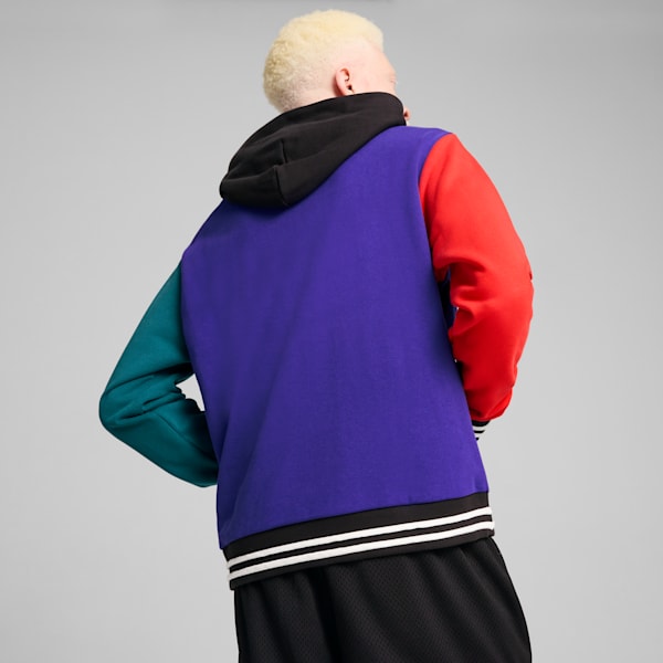メンズ バスケットボール カルチャー バンドワゴン フーディー, For All Time Red-Lapis Lazuli-Cold Green-PUMA Black, extralarge-JPN