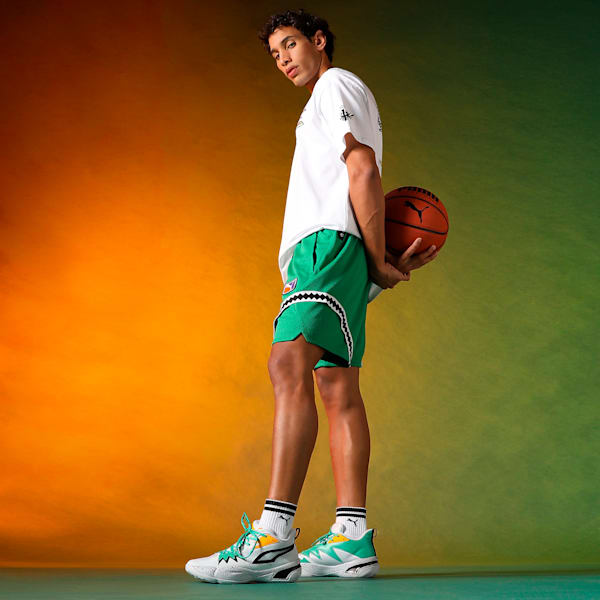 Crowd Craze Mesh Men's Relaxed Fit Basketball Shorts, Archive Green, extralarge-IND