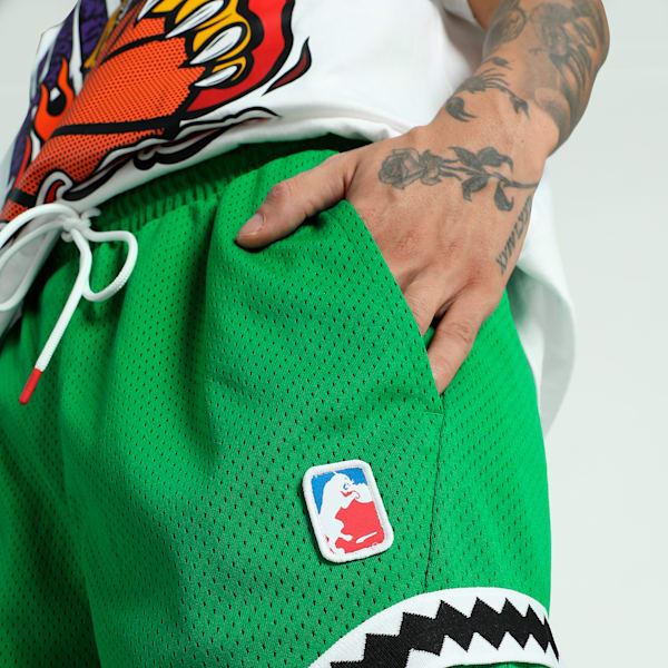 Crowd Craze Mesh Men's Relaxed Fit Basketball Shorts, Archive Green, extralarge-IND