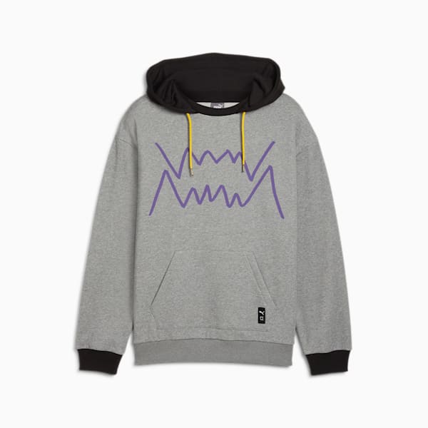 メンズ バスケットボール カルチャー JAWS CORE フーディー 2.0, Medium Gray Heather-PUMA Black, extralarge-JPN