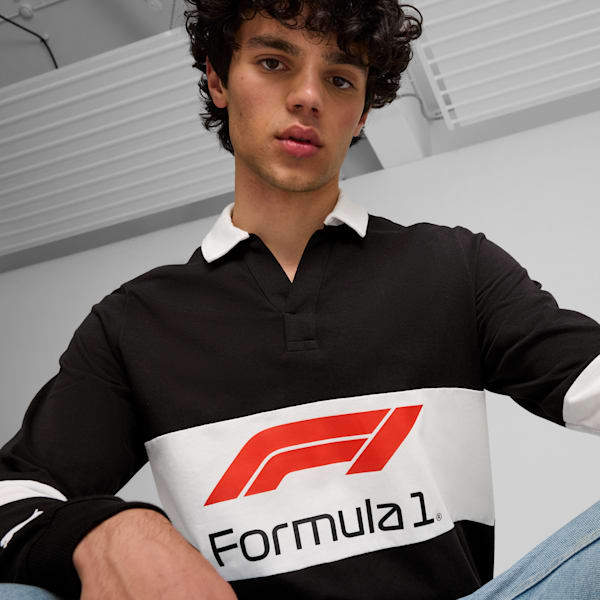 メンズ F1 ラグビー 長袖 ポロシャツ, PUMA Black, extralarge-JPN