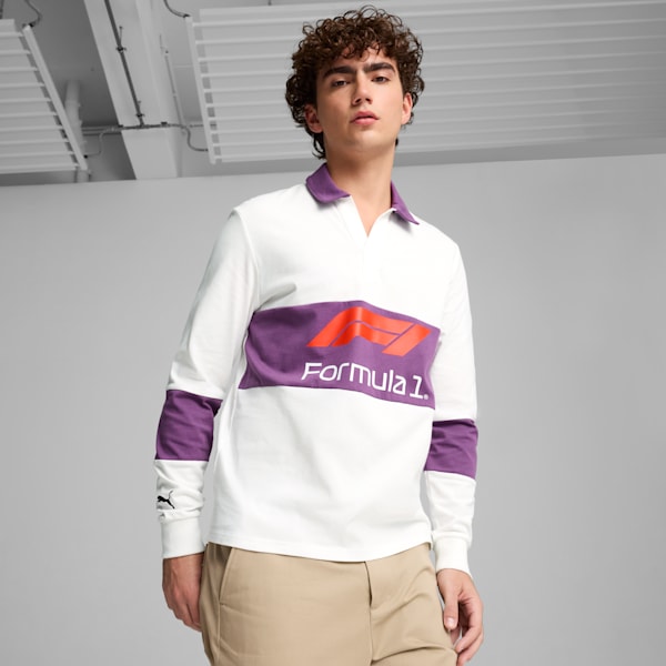 Playera tipo polo de rugby para hombre F1®, PUMA White, extralarge