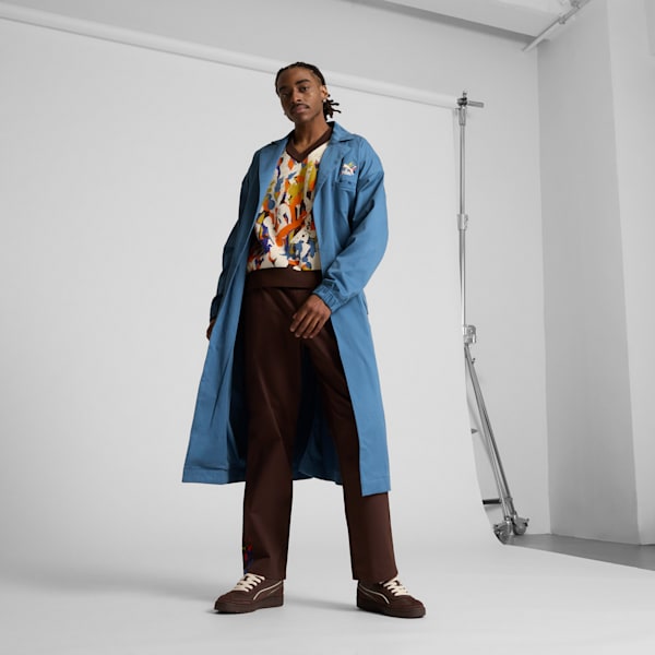 We Are Legends Renaissance Men's Trench Coat, Blue Horizon, extralarge