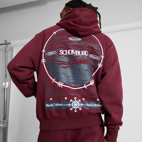 Sudadera con capucha para hombre We Are Legends x Schomburg, Aubergine, extralarge