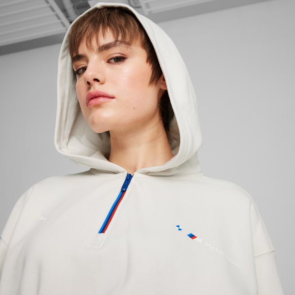 BMW M Motorsport ESS+ Half-Zip Hoodie Women, Vapor Gray, extralarge-GBR