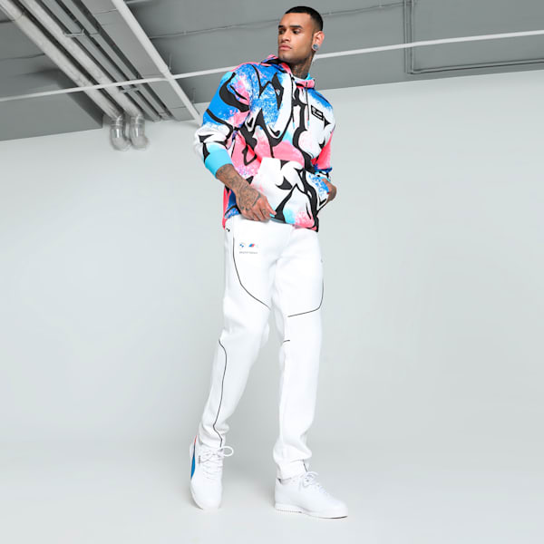 BMW M Motorsport Neon Energy Men's Relaxed Fit Hoodie, PUMA White-AOP, extralarge-IND