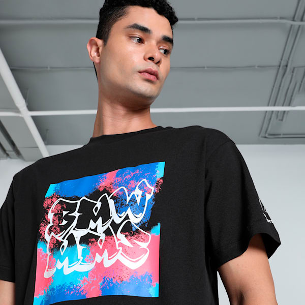 BMW M Motorsport Neon Energy Graphic Men's Relaxed Fit Motorsport Tee, PUMA Black, extralarge-IND