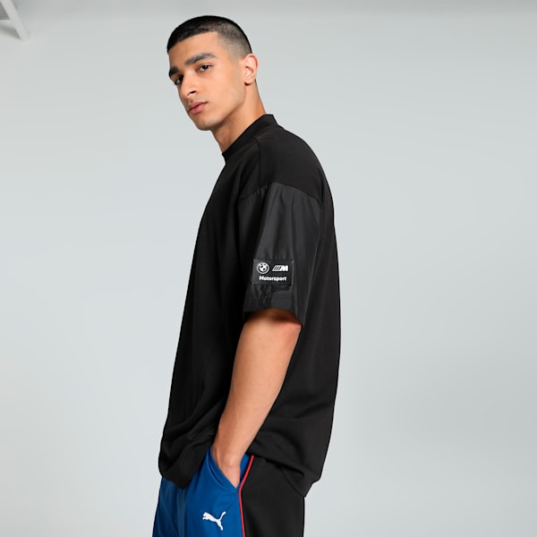 BMW M Motorsport Statement Car Men's Oversized Fit Motorsport Tee, PUMA Black, extralarge-IND