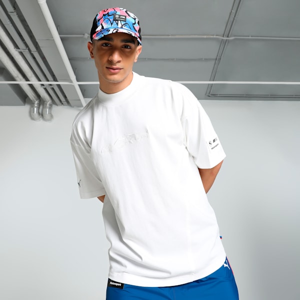 BMW M Motorsport Statement Car Men's Oversized Fit Motorsport Tee, PUMA White, extralarge-IND