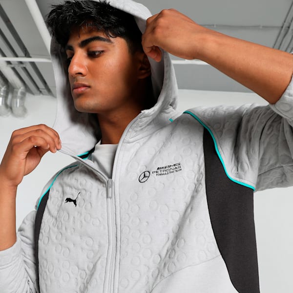 Mercedes-AMG Petronas F1® Men's Hooded Motorsport Sweat Jacket, Team Silver, extralarge-IND
