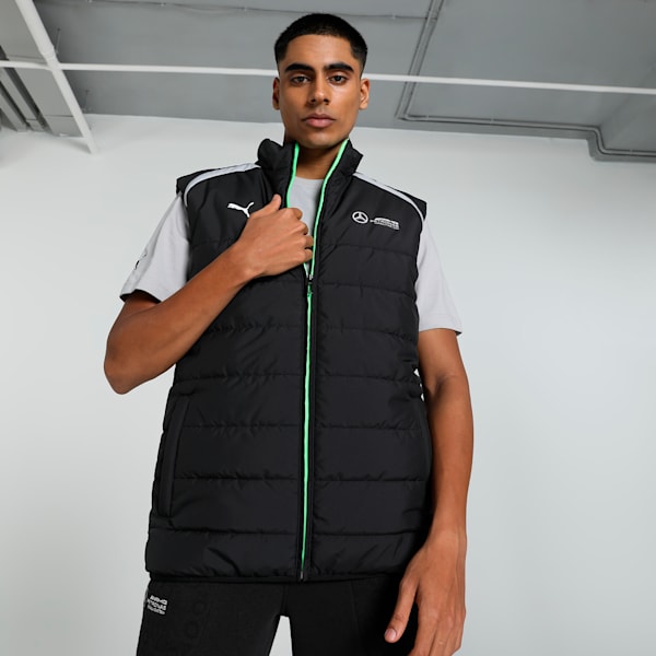 Mercedes-AMG Petronas F1® Men's Motorsport Padded Gilet, PUMA Black, extralarge-IND