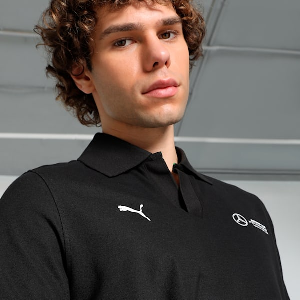 Mercedes-AMG Petronas F1® Pique Men's Motorsport Polo, PUMA Black, extralarge-IND