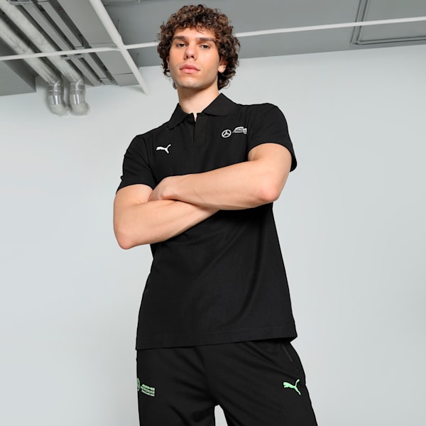 Mercedes-AMG Petronas F1® Pique Men's Motorsport Polo, PUMA Black, extralarge-IND