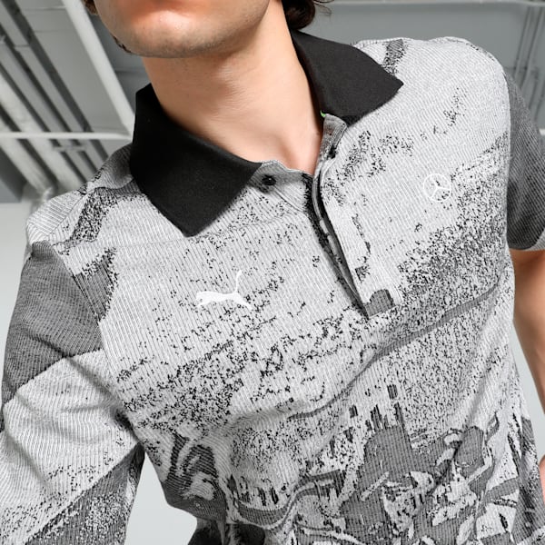 Mercedes-AMG Petronas F1® Jacquard Men's Motorsport Polo, PUMA Black, extralarge-IND
