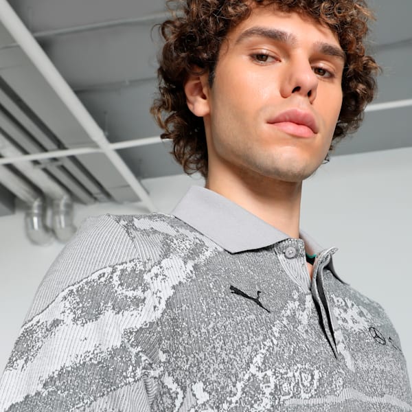 Mercedes-AMG Petronas F1® Jacquard Men's Motorsport Polo, Team Silver, extralarge-IND
