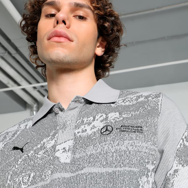 Mercedes-AMG Petronas F1® Jacquard Men's Motorsport Polo, Team Silver, extralarge-IND