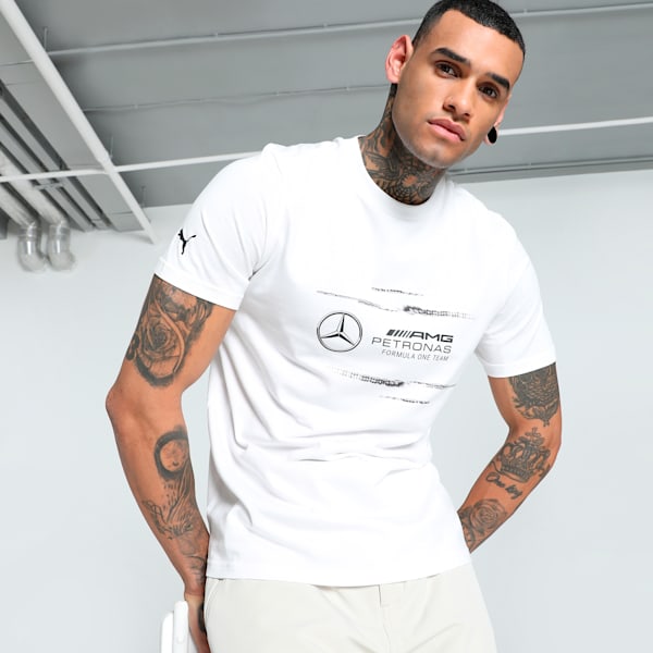 Mercedes-AMG Petronas F1® Logo Men's Motorsport Tee, PUMA White, extralarge-IND