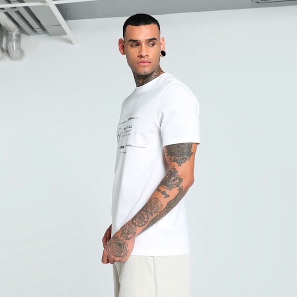 Mercedes-AMG Petronas F1® Logo Men's Motorsport Tee, PUMA White, extralarge-IND