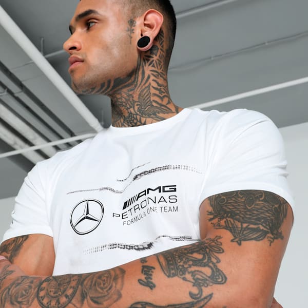Mercedes-AMG Petronas F1® Logo Men's Motorsport Tee, PUMA White, extralarge-IND