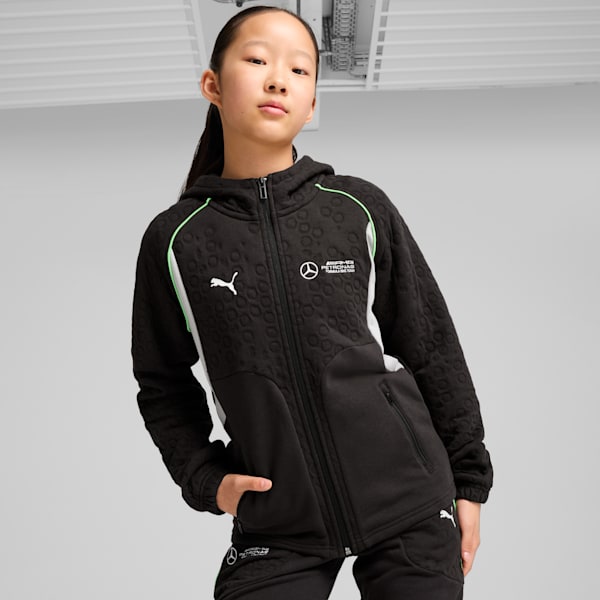 Mercedes-AMG Petronas F1® Youth Hooded Motorsport Sweat Jacket, PUMA Black, extralarge-IND